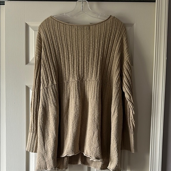 Free People Beige Ribbed Sweater - Picture 3 of 3